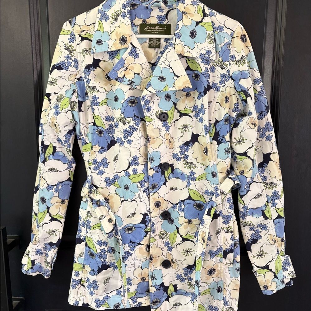 Eddie Bauer Floral Trench Coat - Multicolor